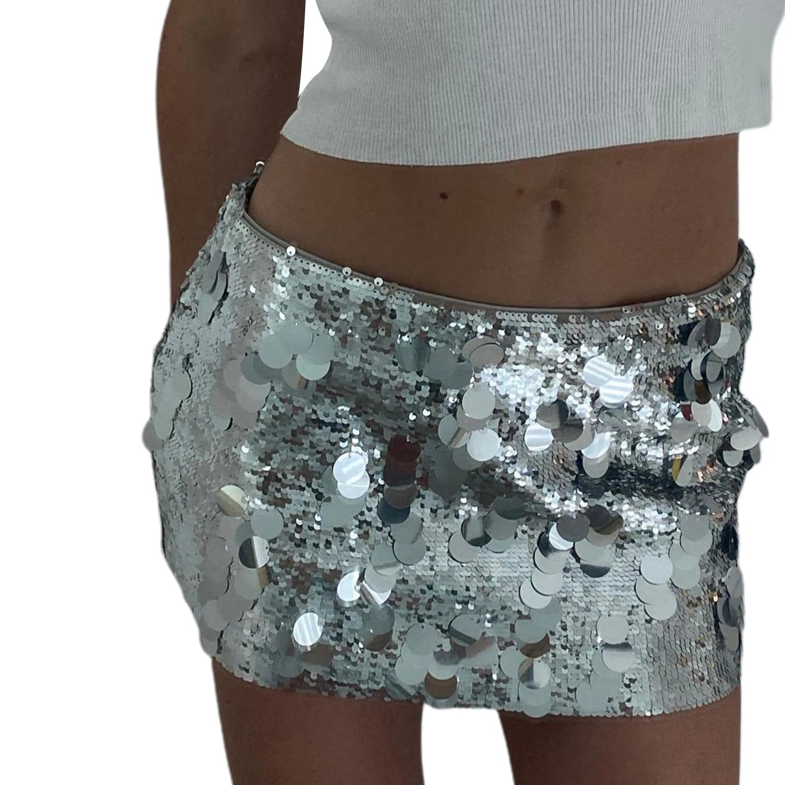 Falda Brillante de Lentejuelas para Mujer, Estilo Casual,...