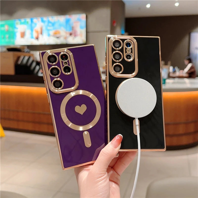 Luxury Samsung Galaxy S25 S24 Ultra magnetic Magsafe case by Corporación Turística, featuring a stylish design and secure magnetic attachment.