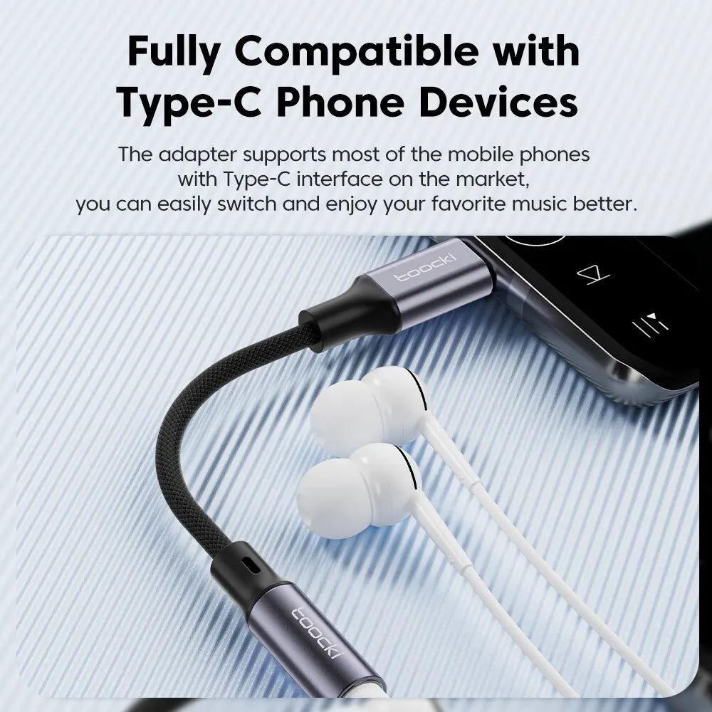 Toocki Adaptador USB-C a 3.5mm: Audio y Llamadas Hi-Fi