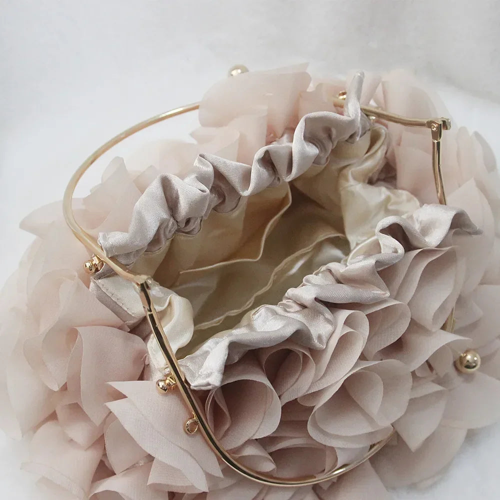 Bolso de mano de satén Floral de lujo para mujer, bolsa d...