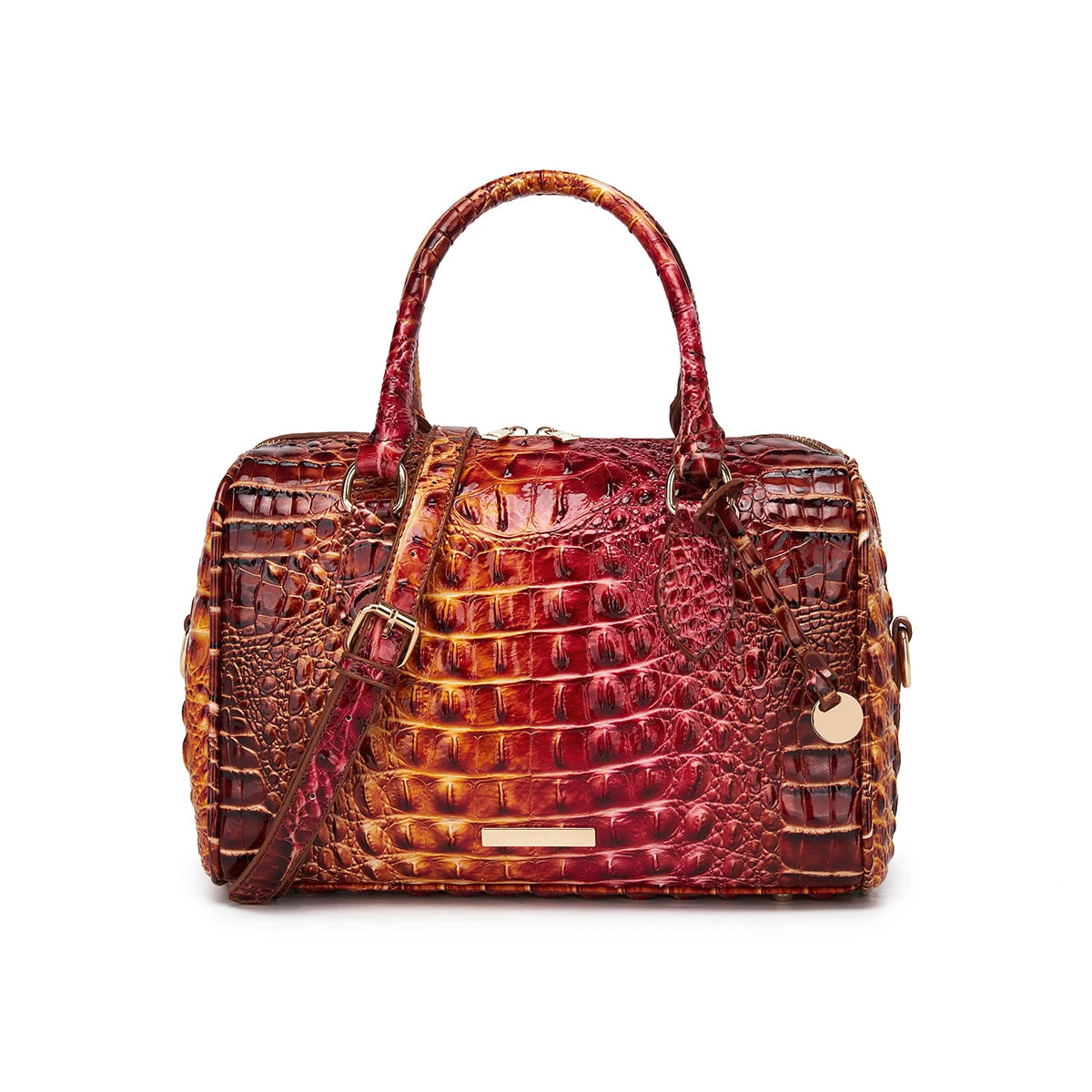 Bolso de lona con relieve degradado y asa superior, con c...