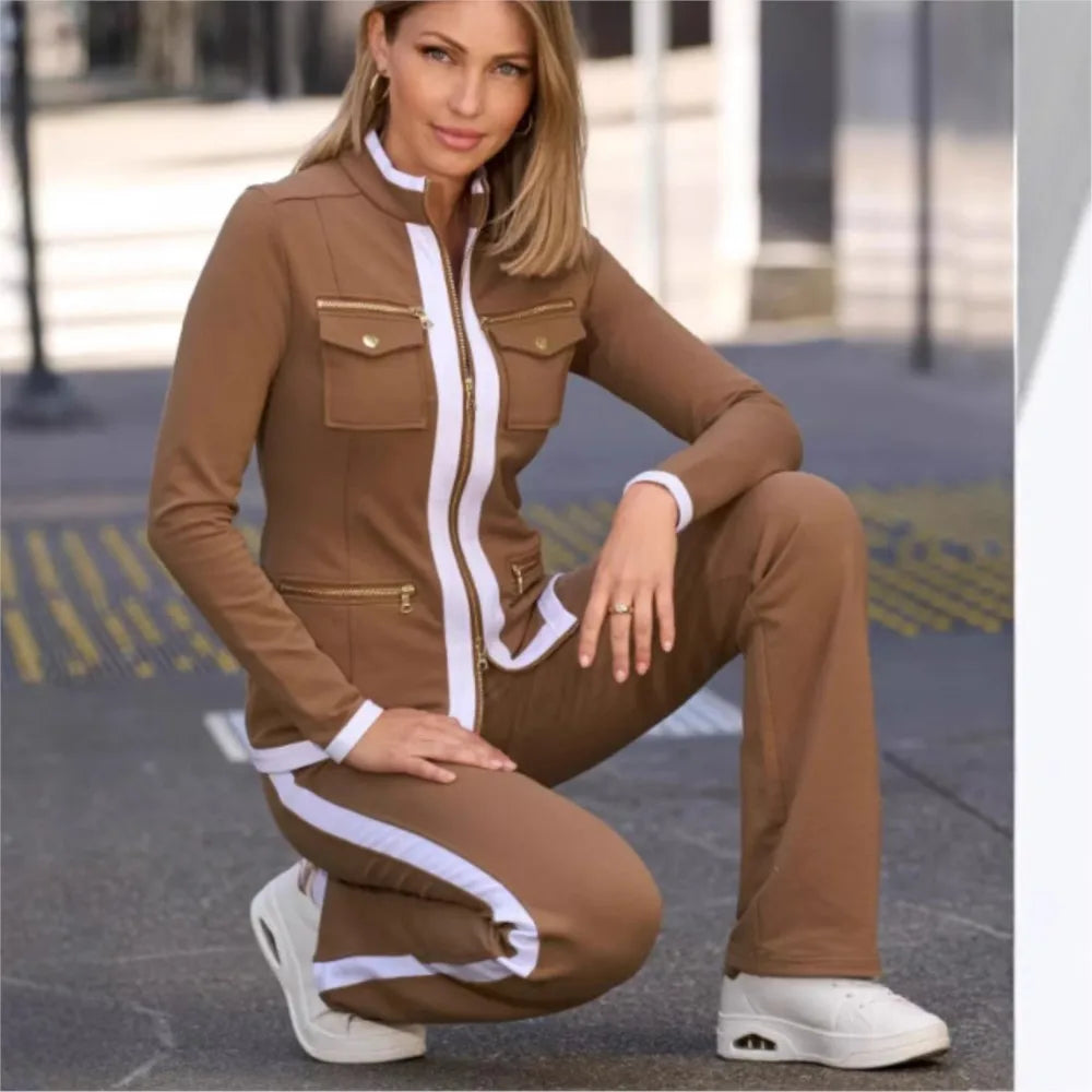 Conjunto de 2 piezas de pantalones informales de Color a ...