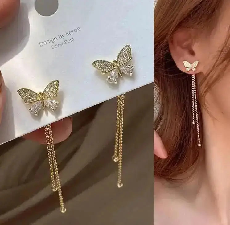 Pendientes de borla de perlas de moda coreana con aguja d...