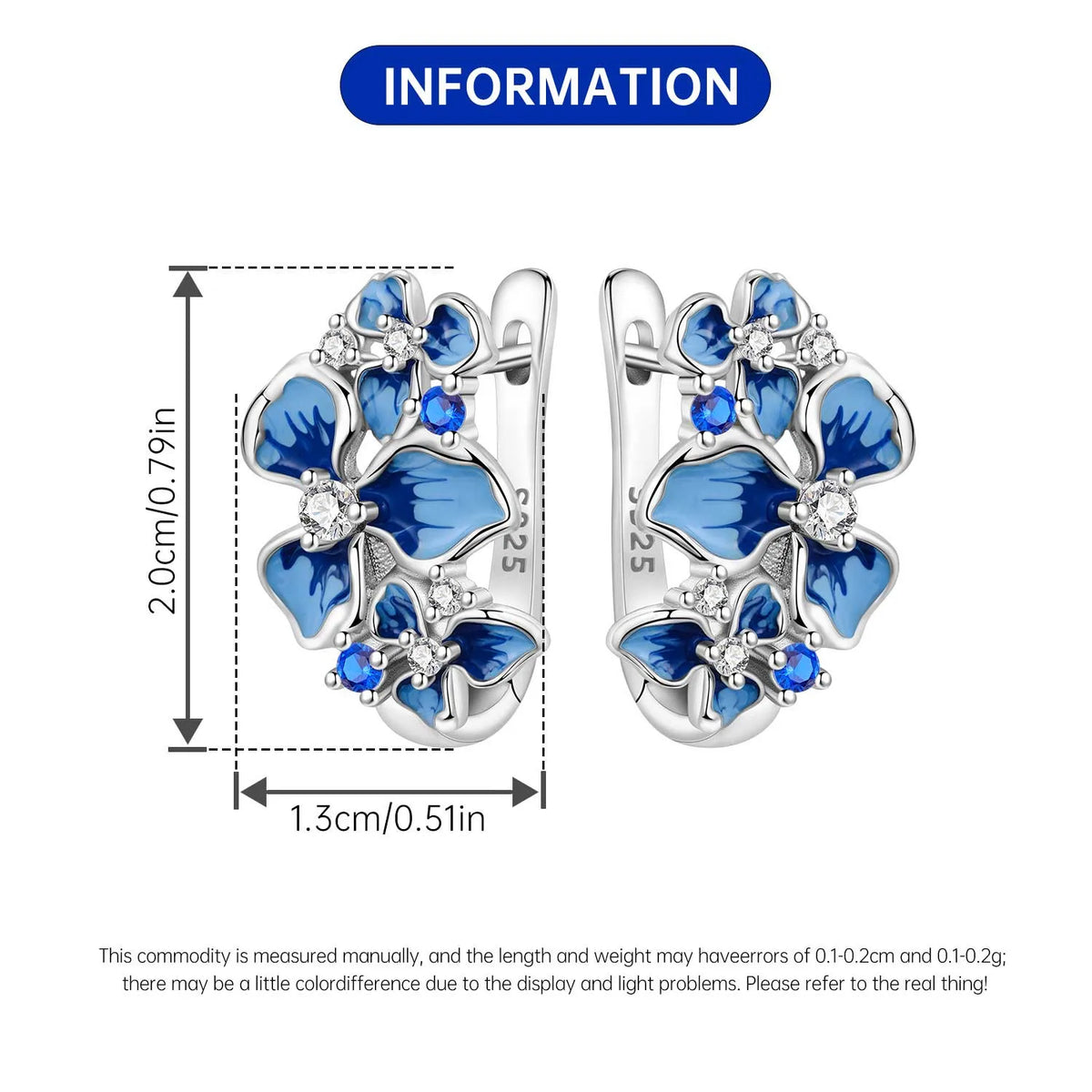 Orstarry Original Plata de Ley 925 pendientes de flor de ...