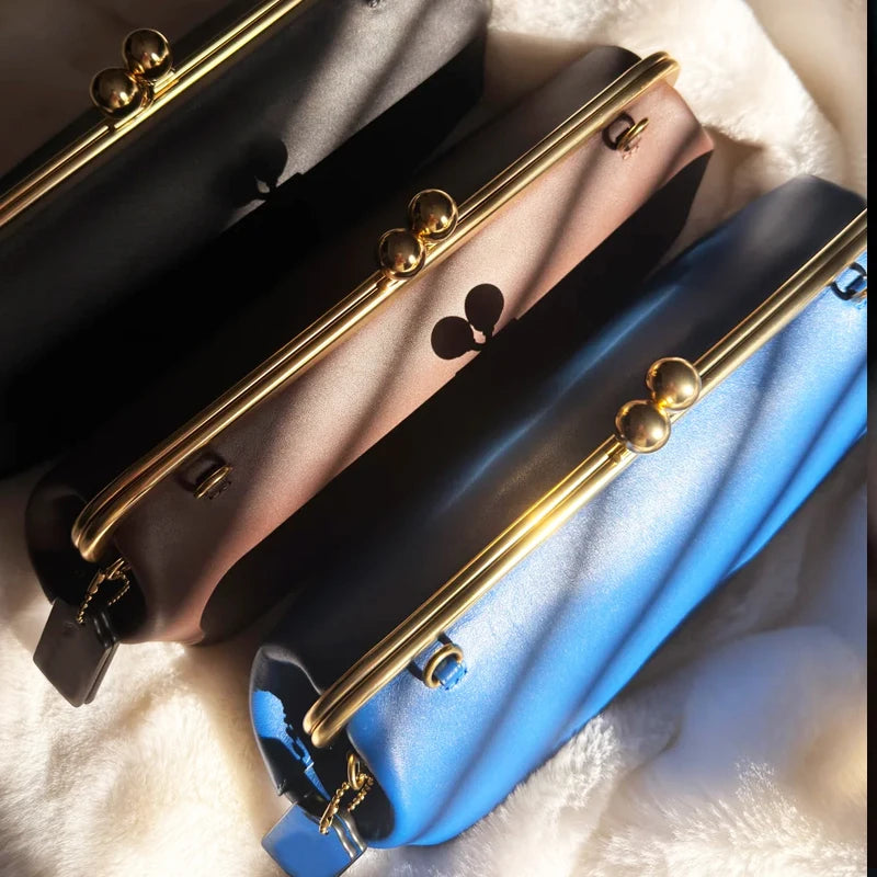 Bolsos clásicos con cierre de beso de 30 cm para mujer bo...