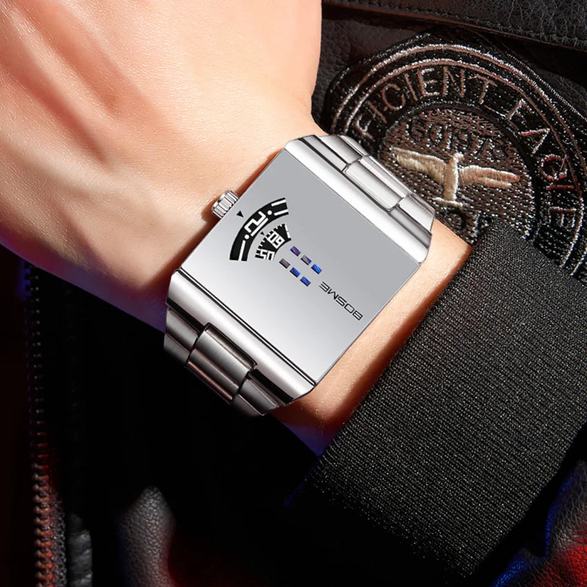 Reloj de Pulsera para Hombre, Diseño Cuadrado, Digital, R...