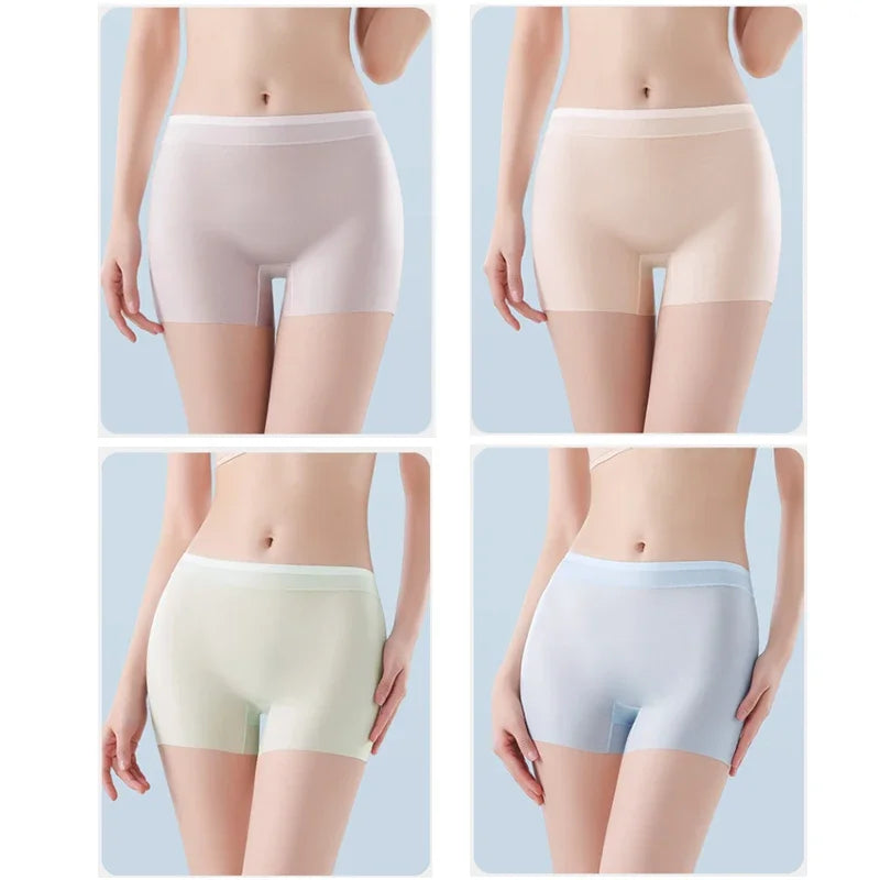 Set of four ultrathin cold silk panties for women by Corporación Turística, showcasing soft fabric and comfortable fit.
