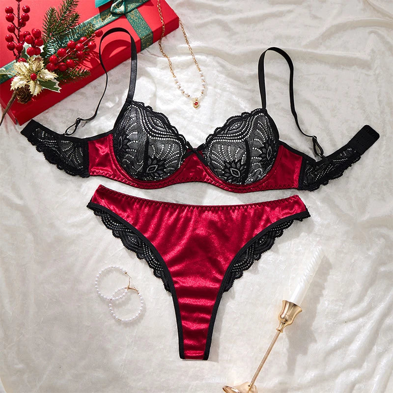 Sexy Valentine's Day lingerie set by Corporación Turística, featuring delicate lace and elegant design for romantic occasions.