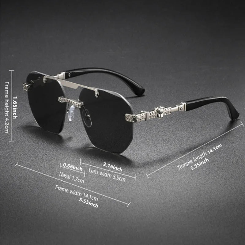 2025New hombre mujer gafas de sol sin montura Unisex UV40...