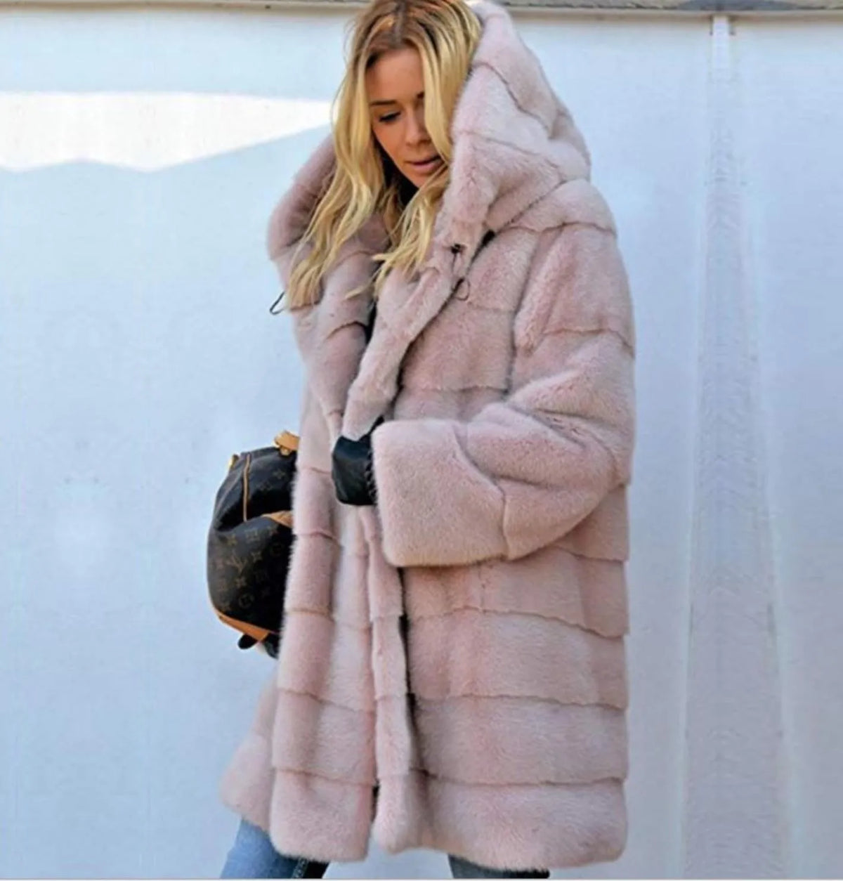Abrigo cálido de piel sintética para mujer, sudaderas con...