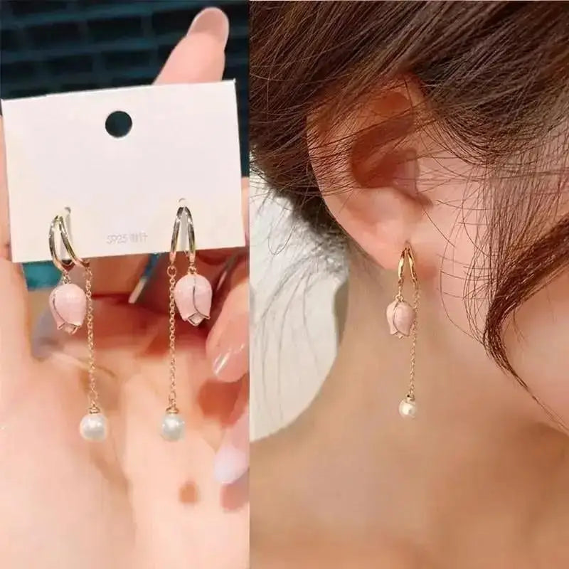Pendientes de gota de corazón de cristal púrpura para muj...
