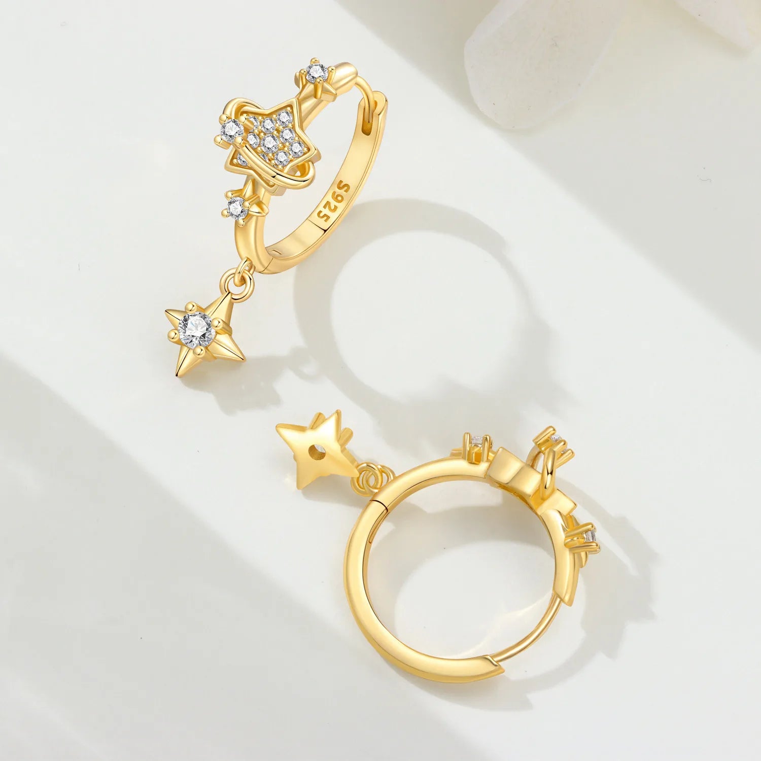 Pendientes Orstarry de Plata de Ley 925 con estrellas bri...