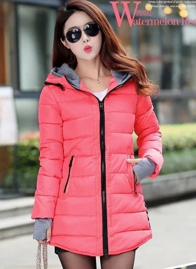Moda Casual mujer impermeable Chaqueta de algodón Otoño I...