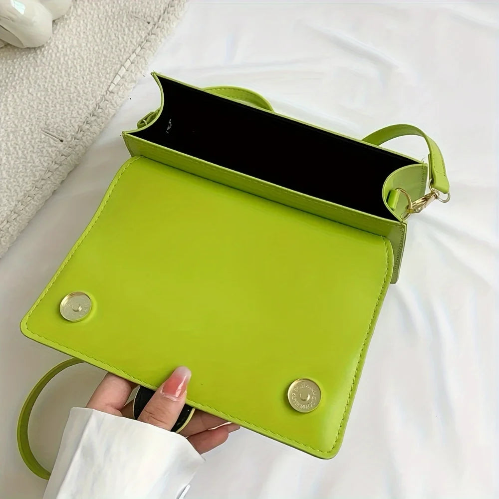 1 bolso bandolera cuadrado minimalista verde para mujer, ...