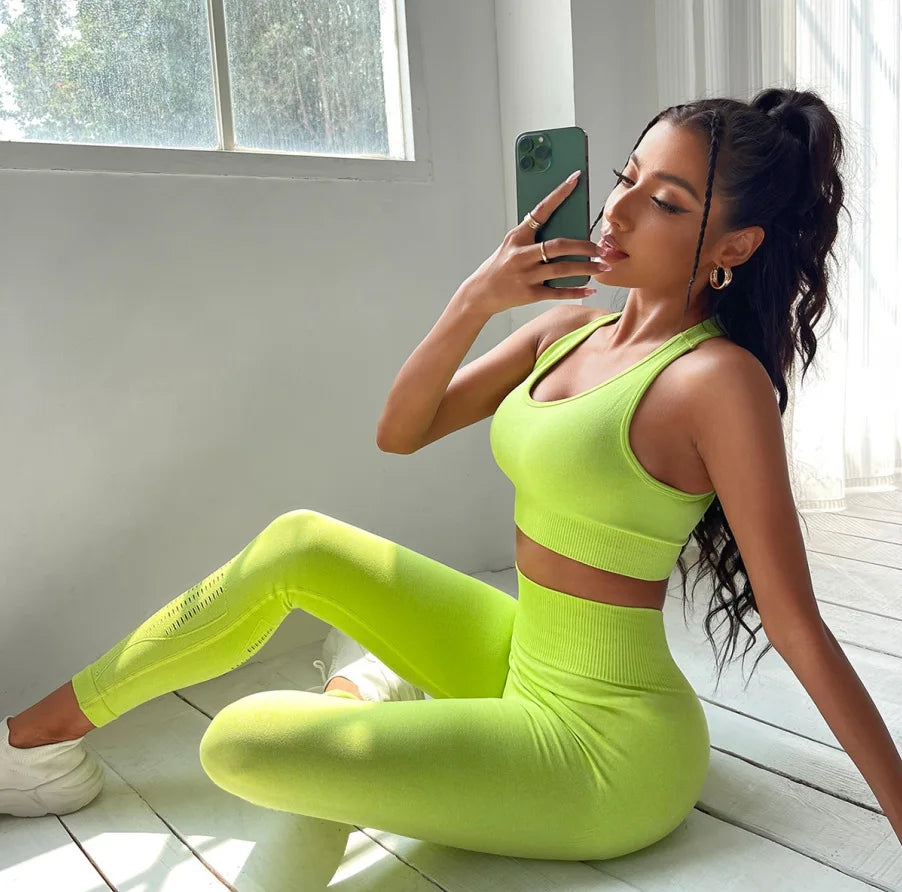 Conjunto deportivo de Yoga sin costuras para mujer, conju...