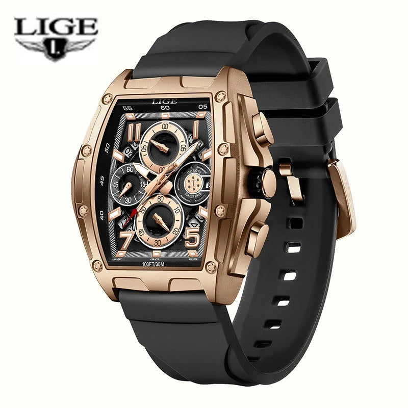Reloj de Cuarzo LIGE 2026 para Hombre, Esfera Cuadrada To...