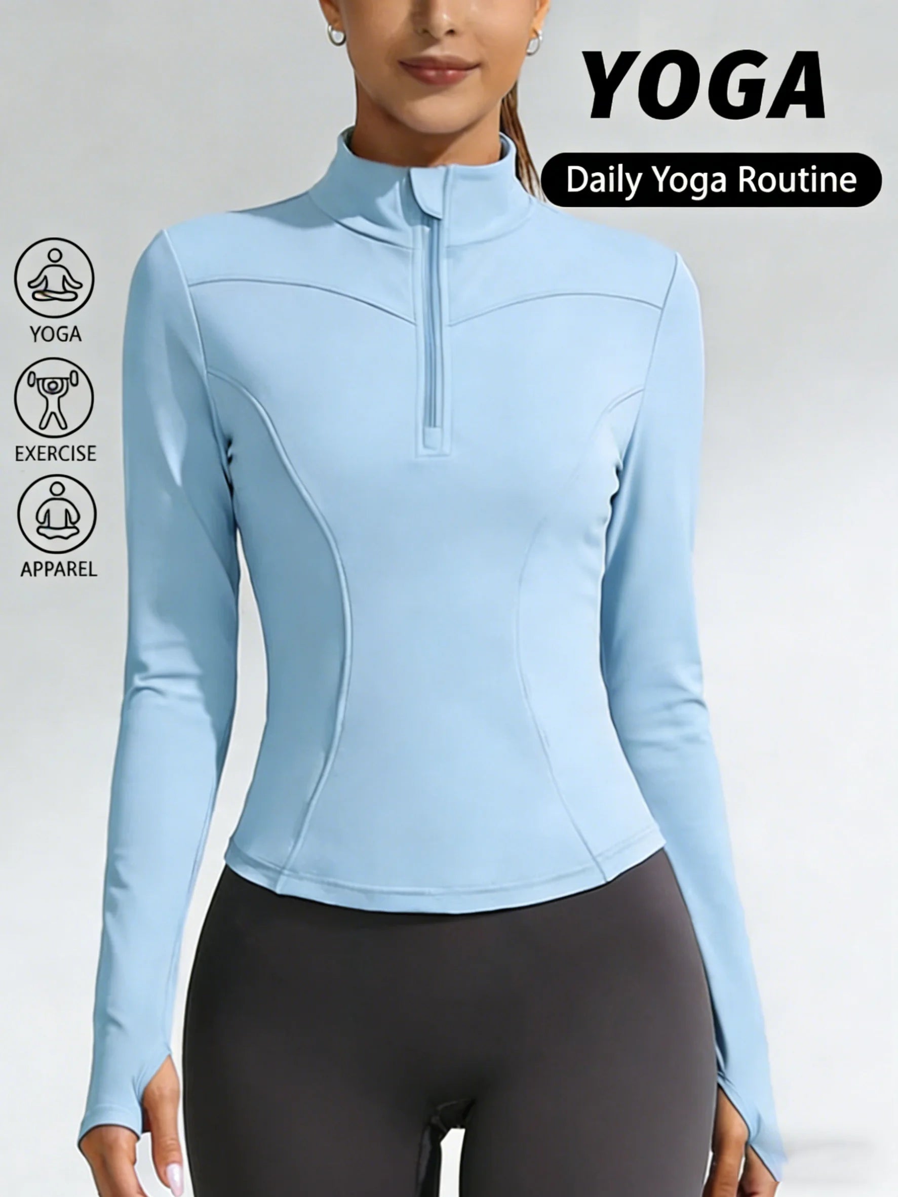 Camiseta Deportiva de Yoga para Mujer, Ajustada, Manga La...
