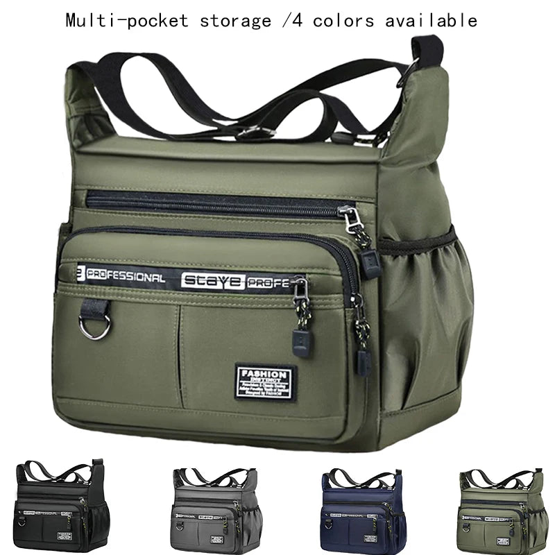 Bolso Bandolera Hombre Nylon Multicapa para Viajes de Negocios