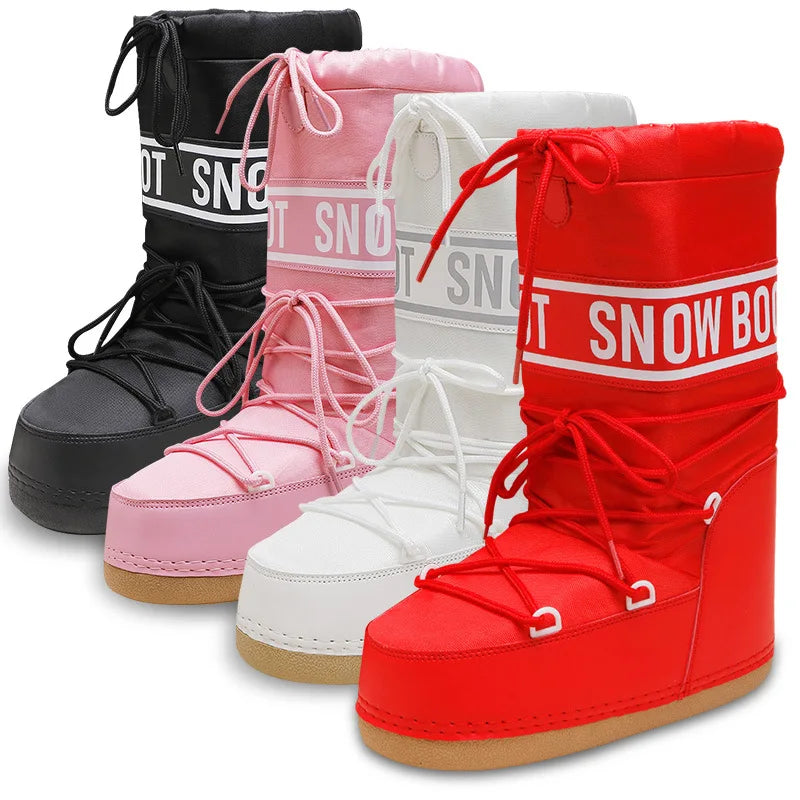 Botas de invierno para mujer, botas de nieve a media pant...