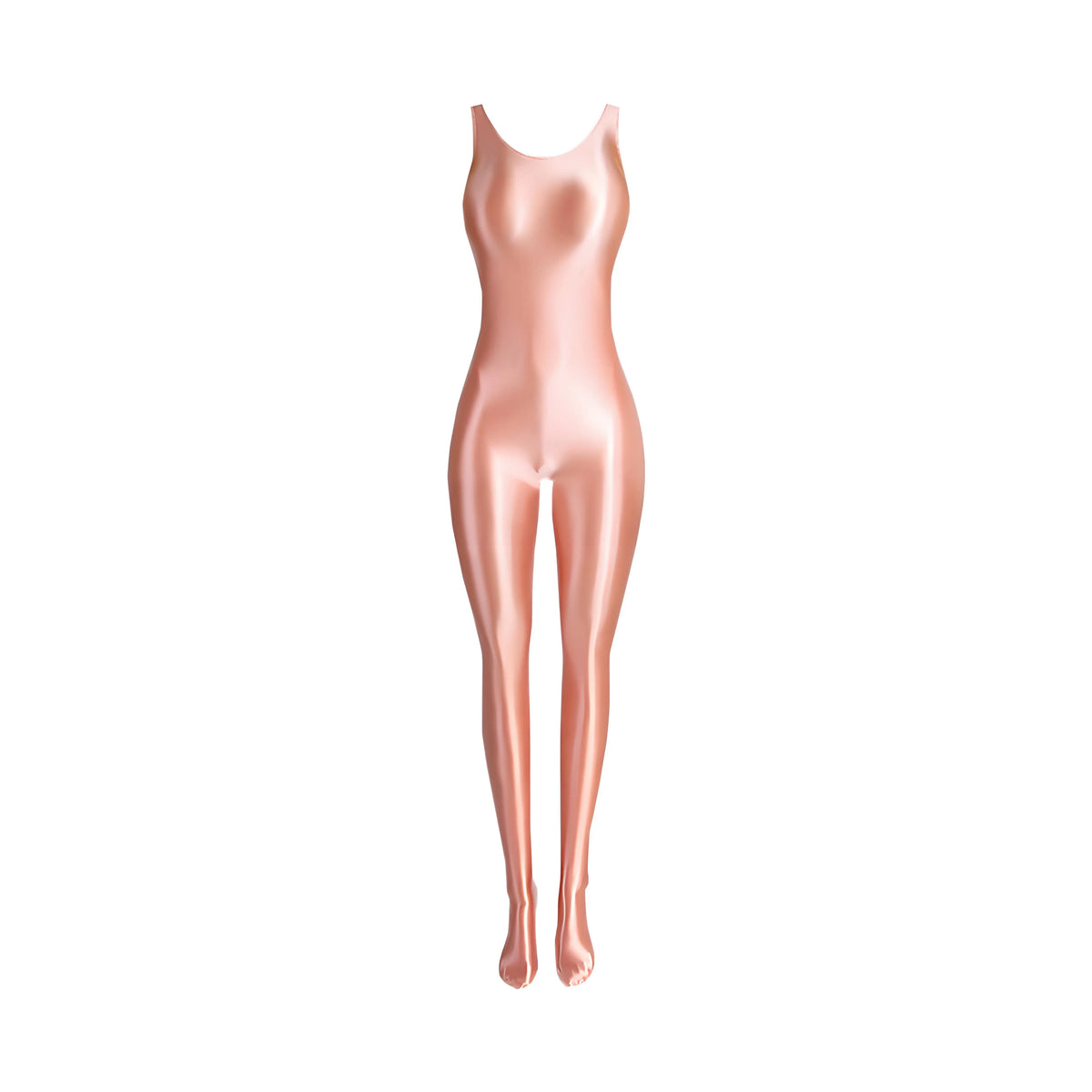 Full-body sleeveless dance costume by Corporación Turística, shiny and sparkling, designed for performance and stage shows.
