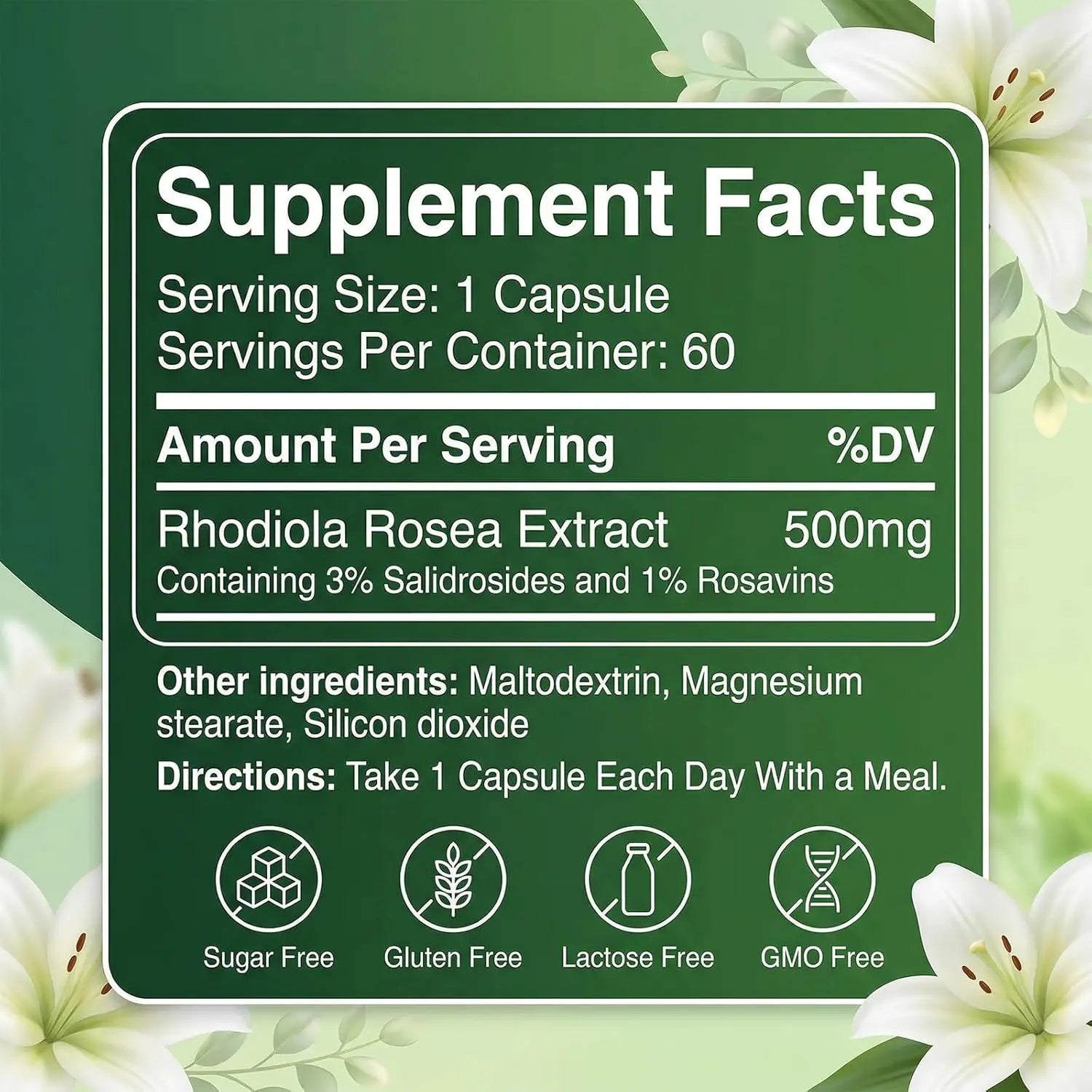 Cápsulas Orgánicas de Rhodiola Rosea Floraviva, Suplement...