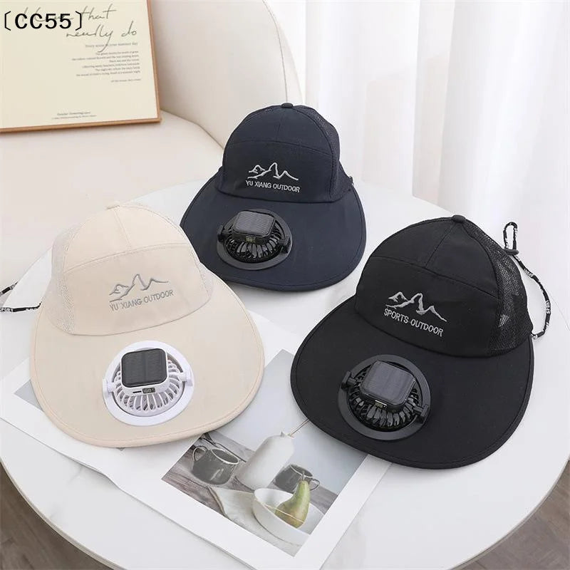 Sombrero Solar con Ventilador para Hombre y Mujer - Protección UV Verano - Corporación Turística