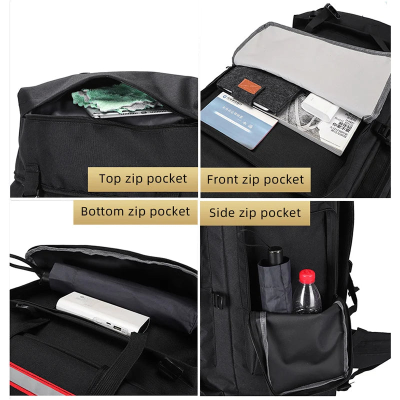 Mochila de senderismo y acampada de 130L, bolsa de equipa...