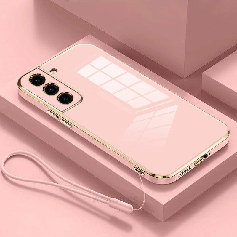 Luxury silicone phone case for Samsung S25 Ultra, S24, S23, and S22 by Corporación Turística, with a shiny, elegant finish.