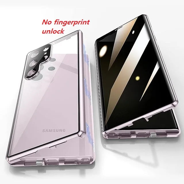 Magnetic double-sided metal privacy cover with magnetic closure, designed for secure and discreet protection.