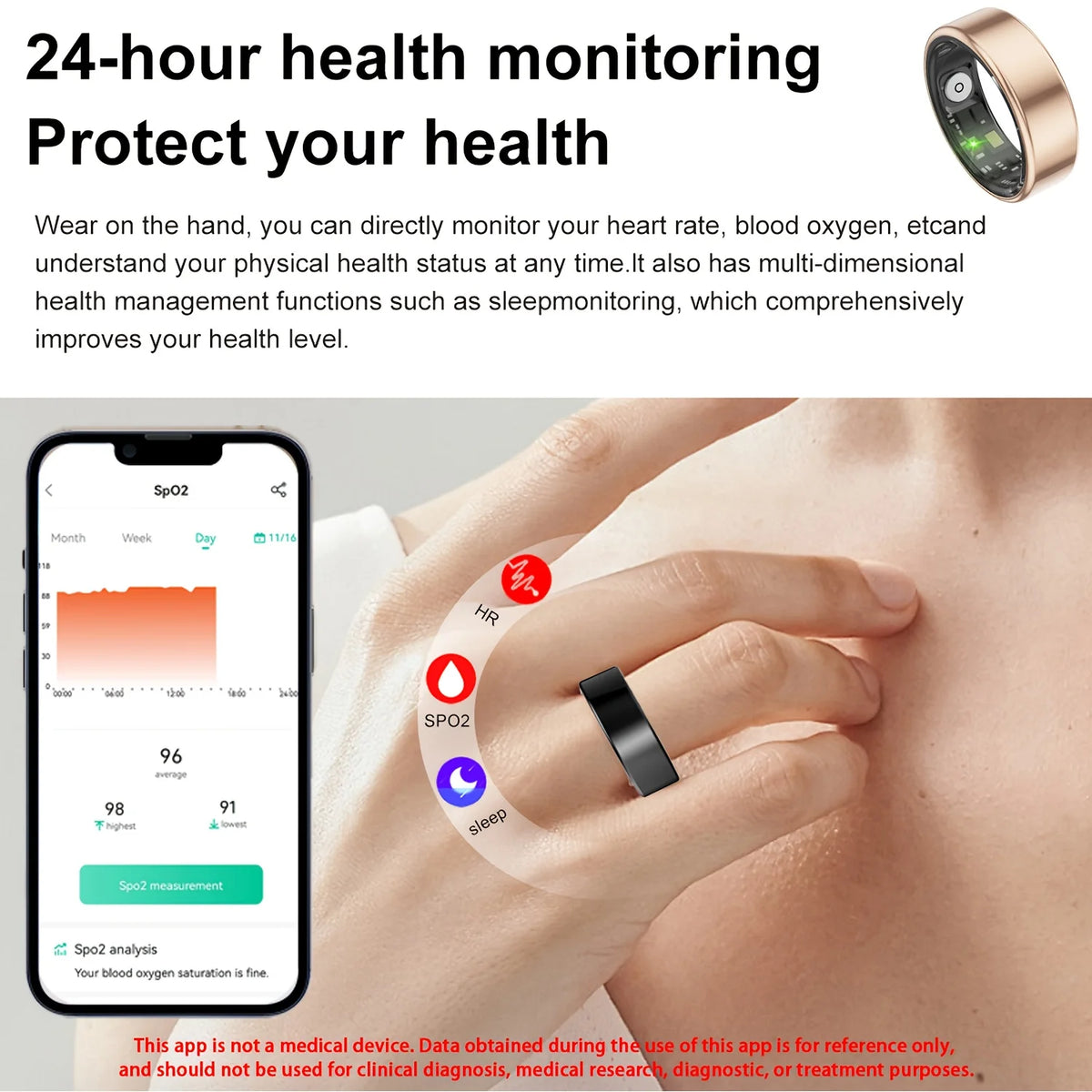 Anillo Inteligente Odelettevcy TK5: Salud y Fitness Avanzado