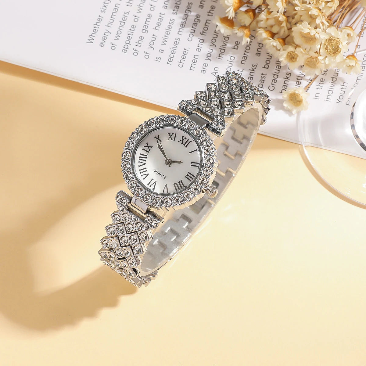 1 Uds. Reloj romano para mujer, conjunto de reloj de cuar...
