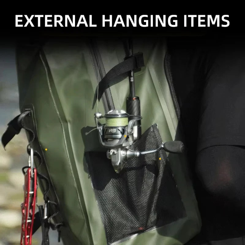 Mochila de pesca impermeable con soporte para caña, bolsa...