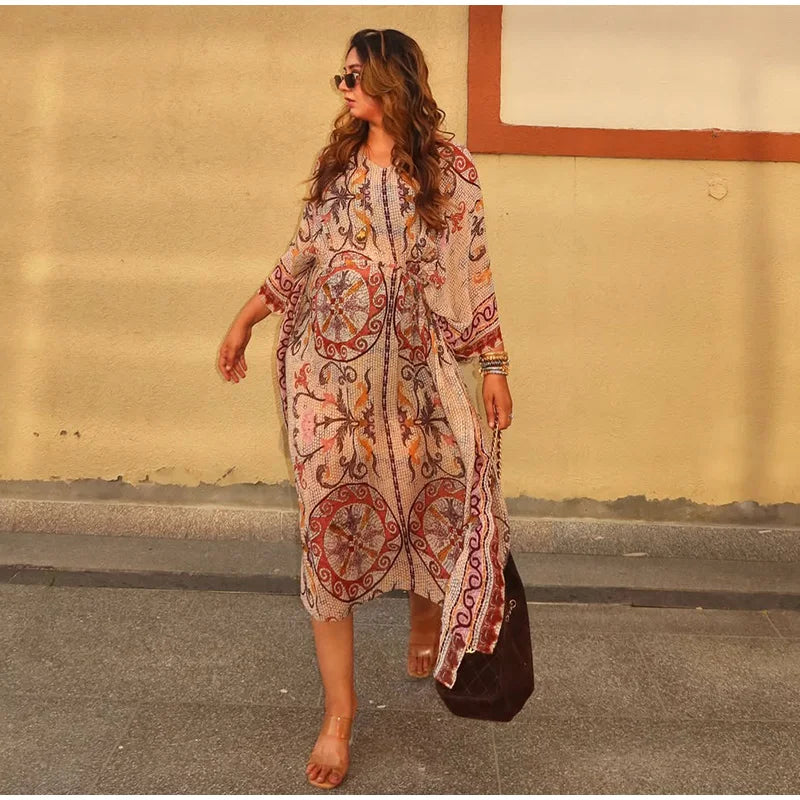 Minivestido Punto Pez Mujer Verano Playa Chin.Sweety Cuello V