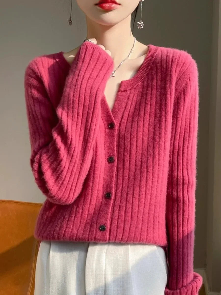 Cárdigan de Punto Suave para Mujer - Estilo Coreano Cálido