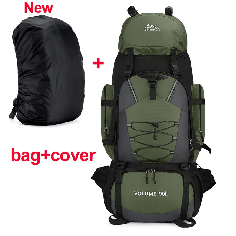 Mochila impermeable de 90L para hombre, bolsa de gran cap...
