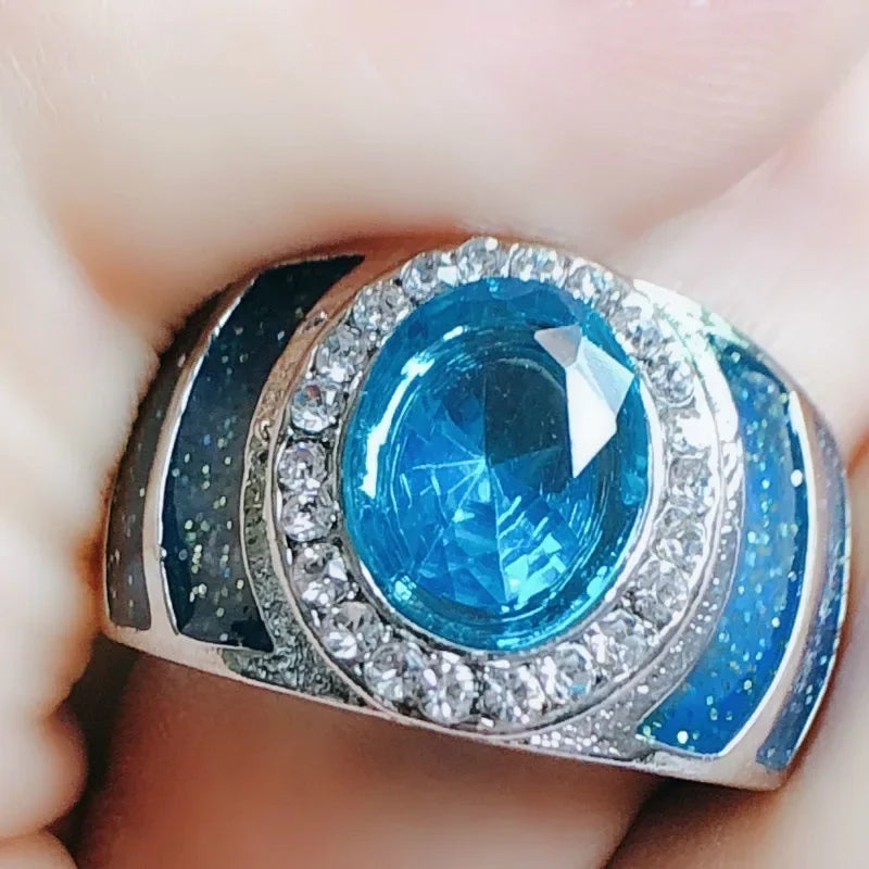 Anillo ovalado de Plata de Ley 925 de lujo 1ct 5A circón ...