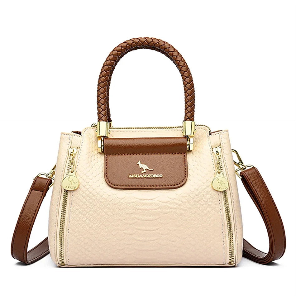 Soft genuine leather crossbody bag for women with adjustable strap and sleek design, perfect for everyday use.