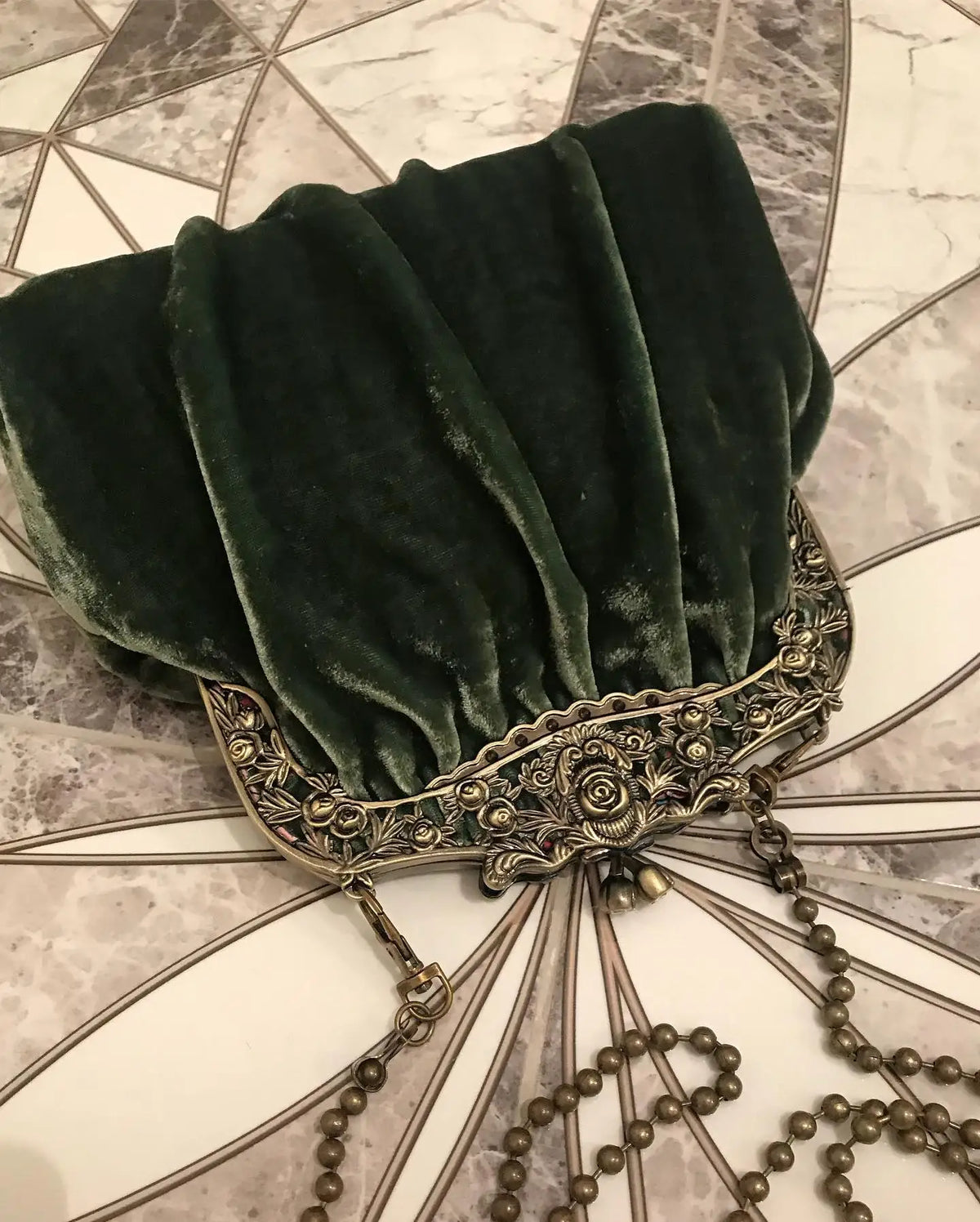 Bolso de mano vintage de terciopelo sólido con cierre de ...