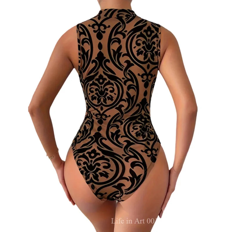 Traje de baño Sexy elegante Floral para mujer, medias de ...
