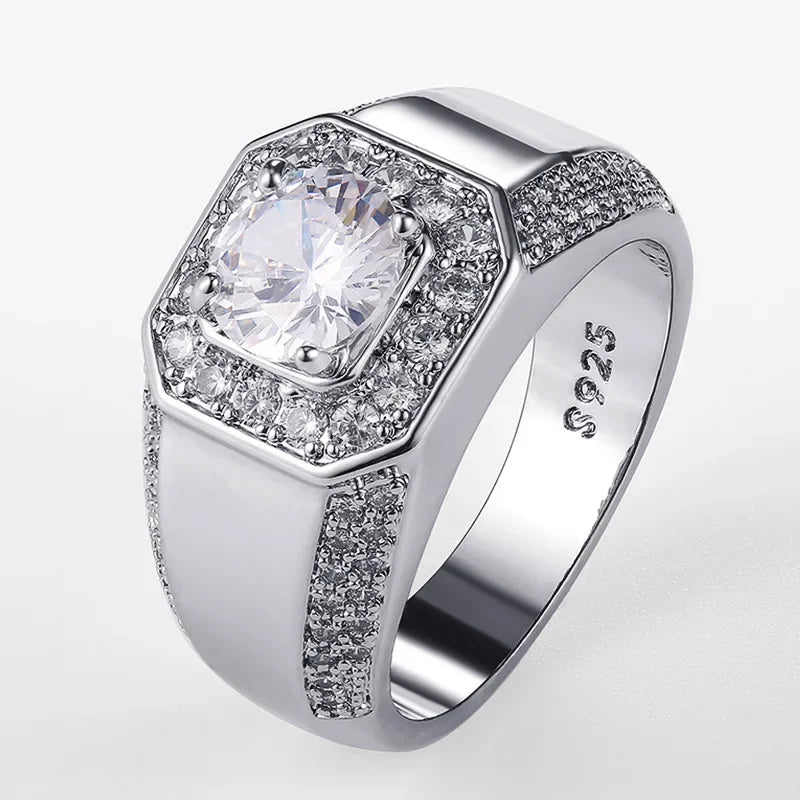 Anillo de boda de Plata de Ley 925 de lujo con piedra de ...