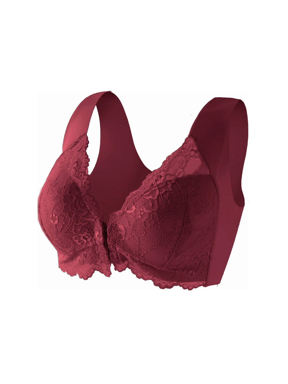 Lactation nursing bra with front closure and lace design by Corporación Turística, featuring soft cups and adjustable straps.