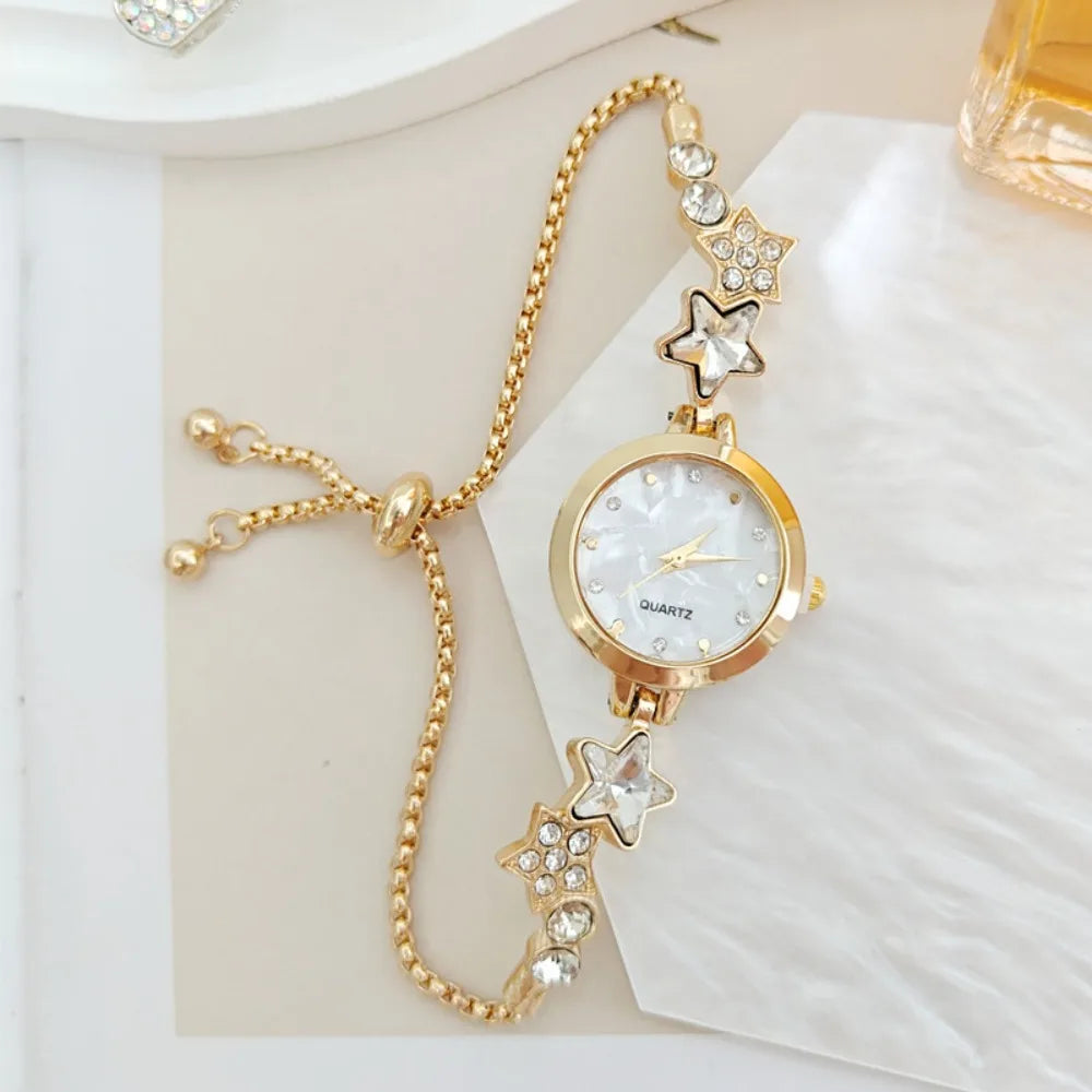 Elegante Reloj de Pulsera Ajustable con Pedrería, Reloj d...