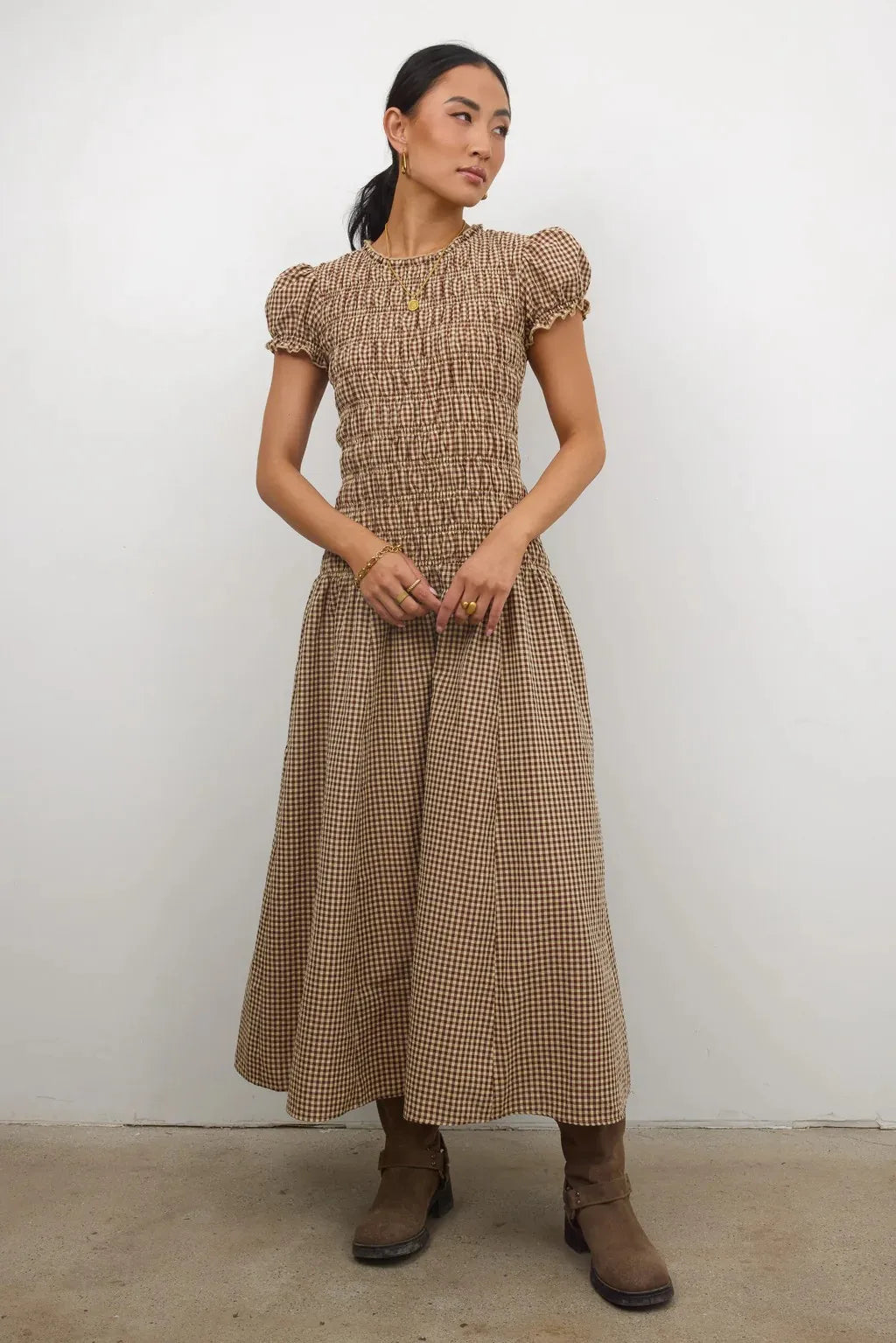 Vestido Smocked para Mujer, Elegante, con Estampado de Cu...