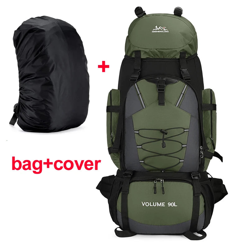 Mochila de senderismo y acampada de 90L, mochila de viaje...