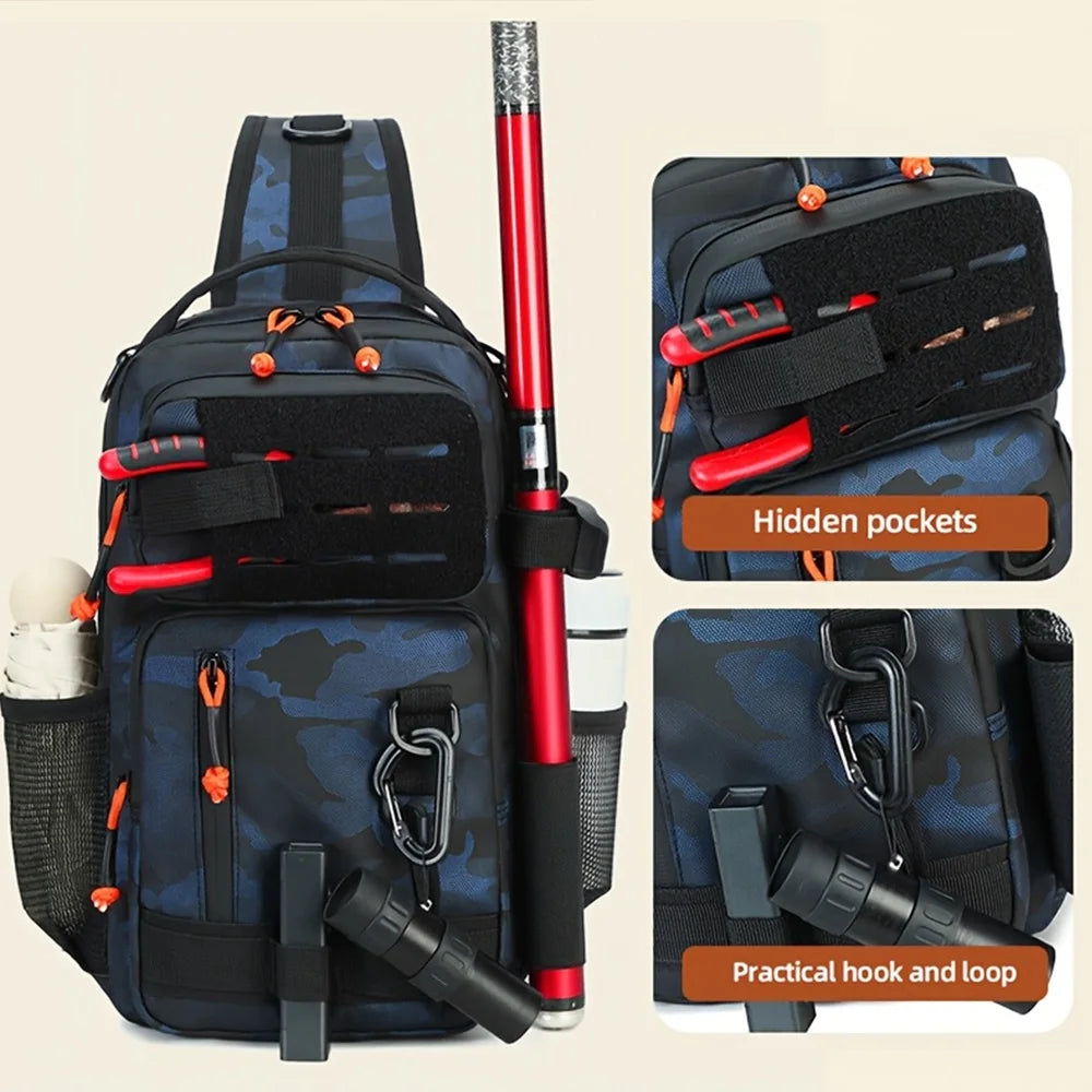 Bolsa de pecho con señuelo de pesca táctica, accesorios p...