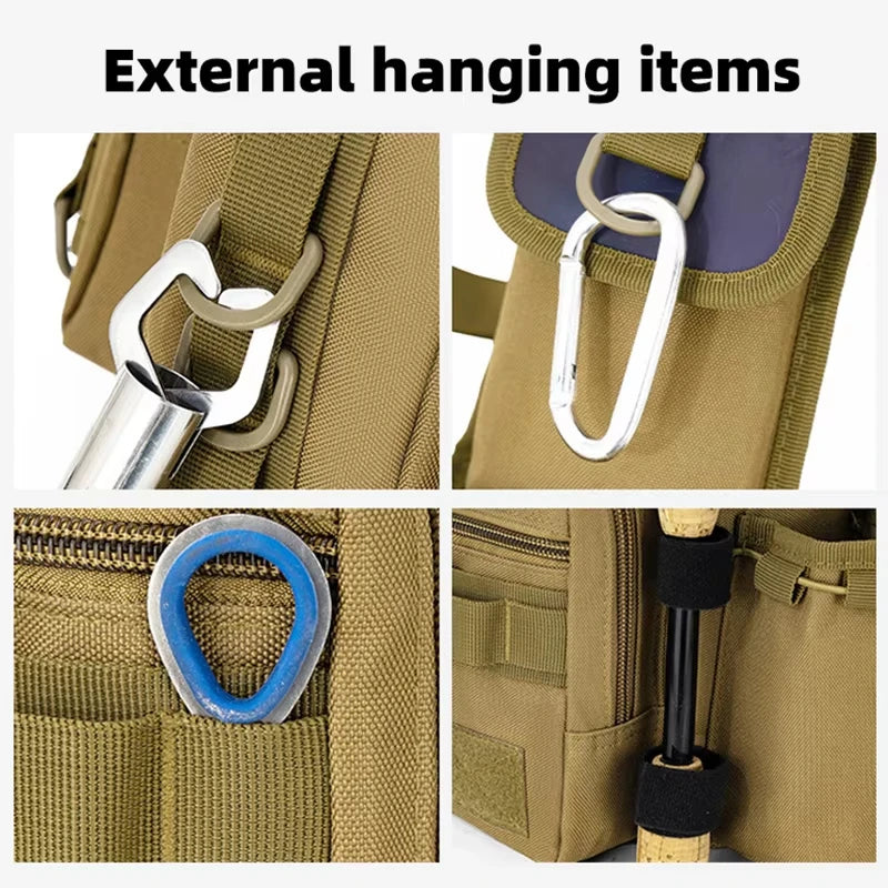 Mochila de Viaje para Camping, Bolsa de Pesca con Soporte...