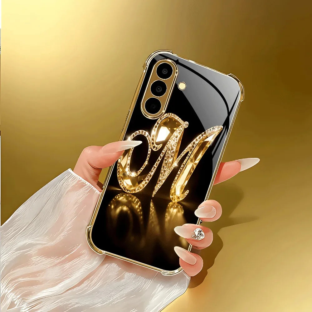 Clear electroplated glass phone case from Corporación Turística, showcasing a sleek, durable design for smartphone protection.