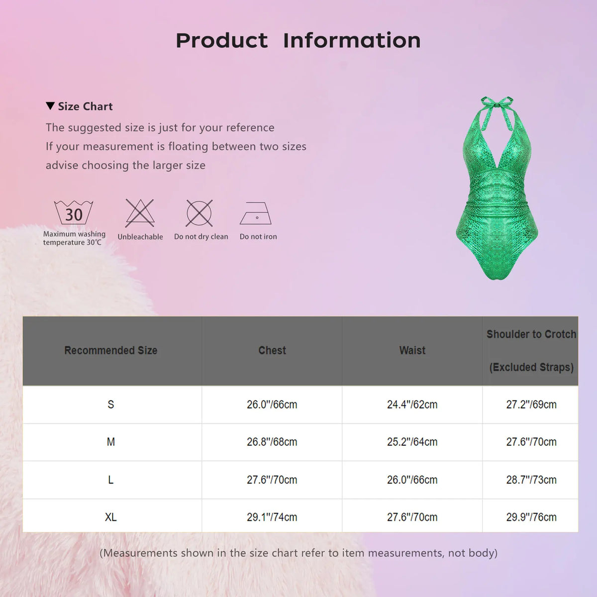 Brillante traje de baño metálico para mujer con estampado, diseñado por Corporación Turística, mostrando el escote y el estilo ajustado.