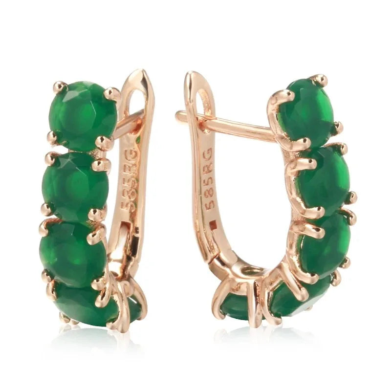 Anillo De oro múltiple De 14K para Mujer Esmeralda Natura...