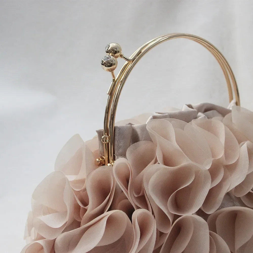 Bolso de mano de satén Floral de lujo para mujer, bolsa d...
